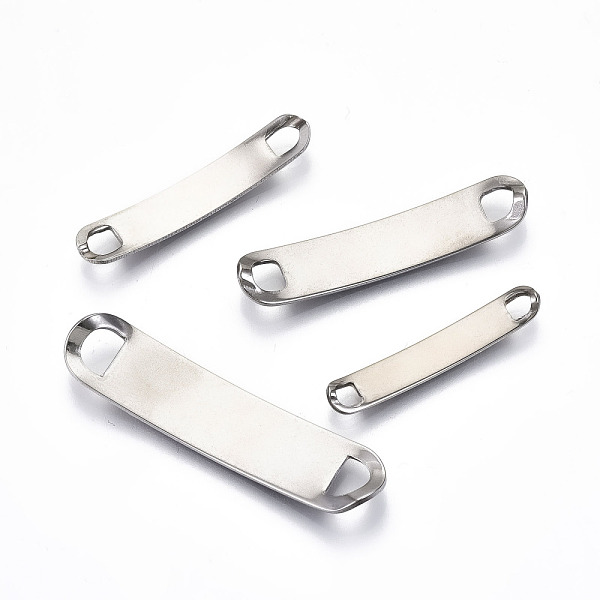 

PandaHall 201 Stainless Steel Links Connectors, Stamping Blank Tag, Rectangle Oval, Stainless Steel Color, 39~45x5~10x4~5mm, Hole: 3~4x3~6mm...