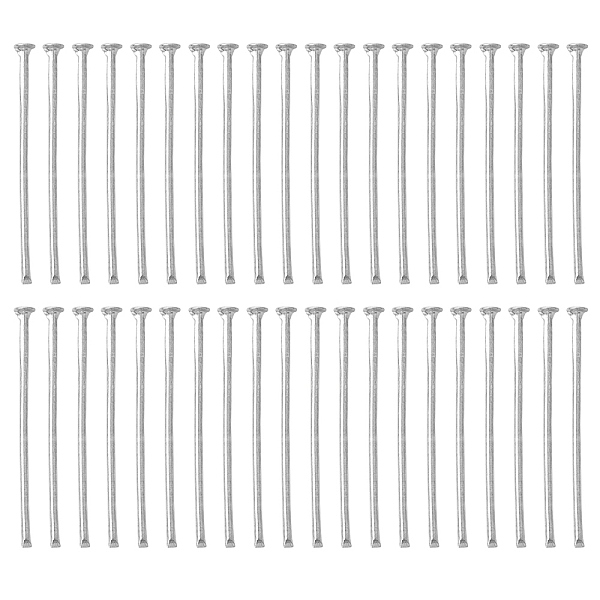 

PandaHall Iron Flat Head Pins, Cadmium Free & Lead Free, Platinum, 20 Gauge, 24x0.75~0.8mm, Head: 2mm Iron
