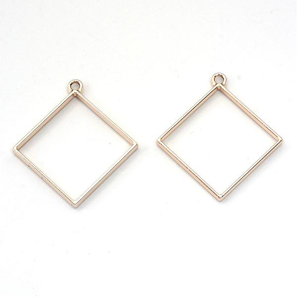 

PandaHall Rack Plating Alloy Rhombus Open Back Bezel Pendants, For DIY UV Resin, Epoxy Resin, Pressed Flower Jewelry, Cadmium Free & Nickel...