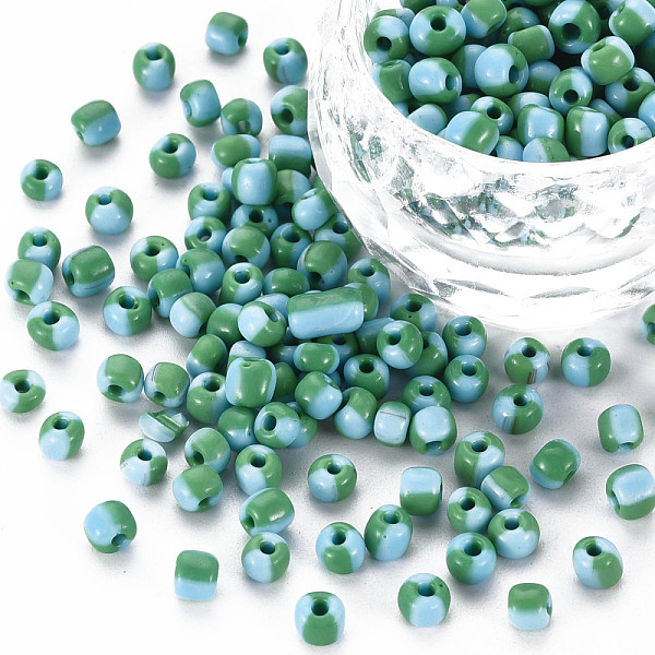 

PandaHall 8/0 Two Tone Opaque Glass Seed Beads, Opaque Colours Seep, Round Hole, Column, Light Sky Blue, 3.5~5.5x2~6.5mm, Hole: 1~1.2mm...