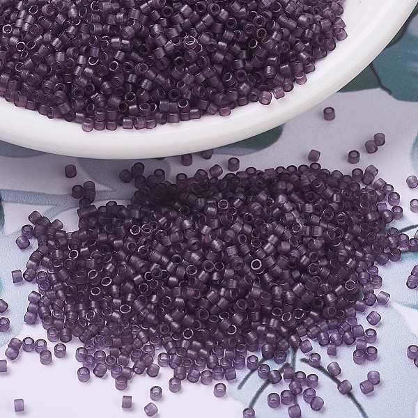 

PandaHall MIYUKI Delica Beads, Cylinder, Japanese Seed Beads, 11/0, (DB0782) Dyed Semi-Frosted Transparent Plum, 1.3x1.6mm, Hole: 0.8mm..., Purple