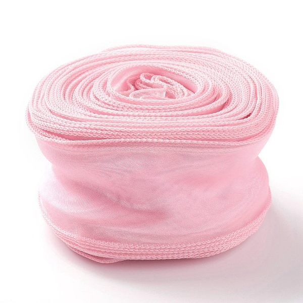 

PandaHall Organza Ribbon, Wired Sheer Chiffon Ribbon, for Package Wrapping, Hair Bow Clips Accessories Making, Pink, 2-1/8 inch(55mm), about...