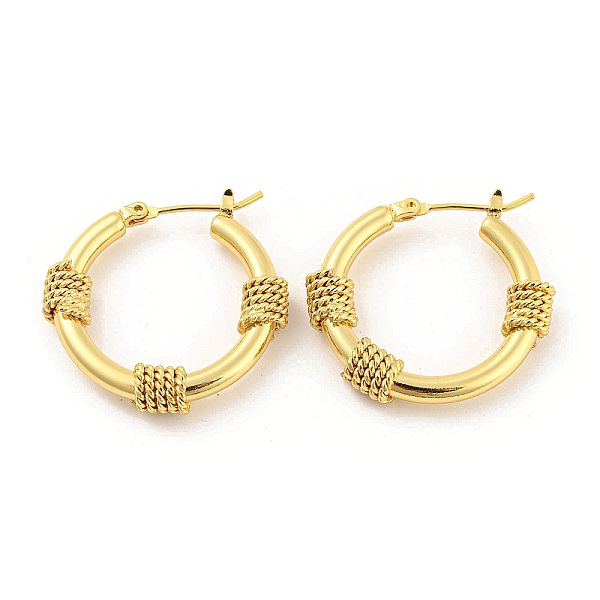 

PandaHall Rack Plating Brass Hoop Earrings, Long-Lasting Plated, Cadmium Free & Lead Free, Real 18K Gold Plated, 28x27x5mm Brass Ring