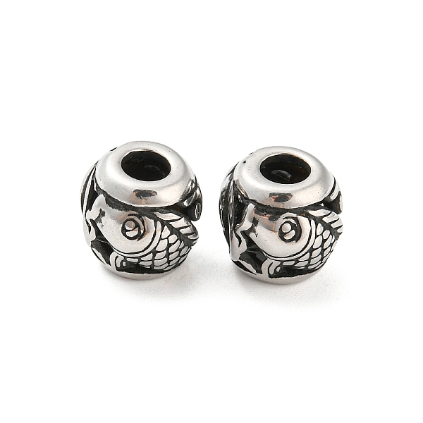 

PandaHall 316 Surgical Stainless Steel Beads, Fish, Antique Silver, 10.5x10mm, Hole: 4mm 316 Surgical Stainless Steel Fish
