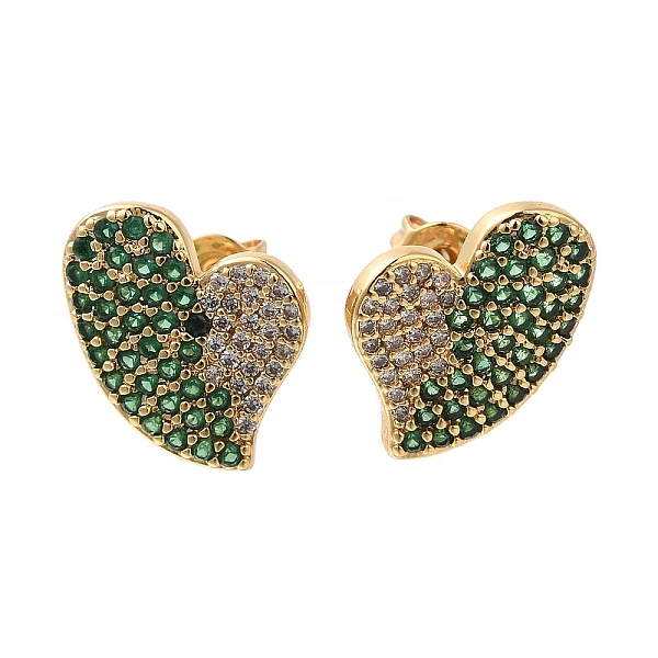 Aretes con pavé de latón y circonitas cúbicas