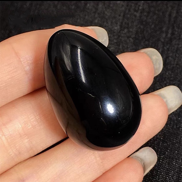 Piedra De Palma Con Forma De Huevo De Obsidiana Natural