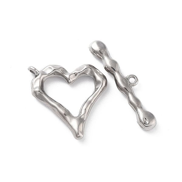 

PandaHall 304 Stainless Steel Toggle Clasps, Heart, Stainless Steel Color, 22x21x4mm, Hole: 1.6mm, Bar: 7x30x3.5, Hole: 1.4mm 304 Stainless...