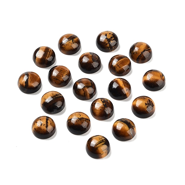 

PandaHall Natural Tiger Eye Cabochons, Half Round/Dome, 10x5mm Tiger Eye Half Round