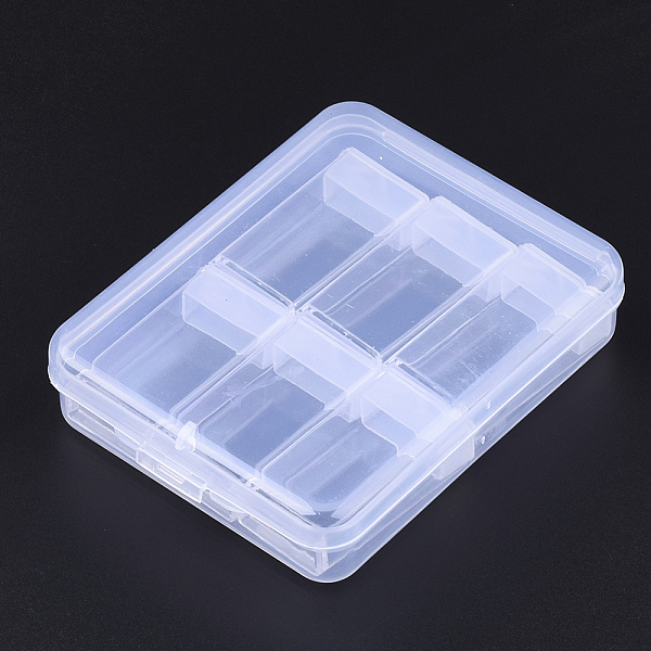 PandaHall Plastic Bead Containers, Flip Top Bead Storage, For Seed Beads Storage Box, with PP Plastic Packing Box, Rectangle, Clear, 6pcs...