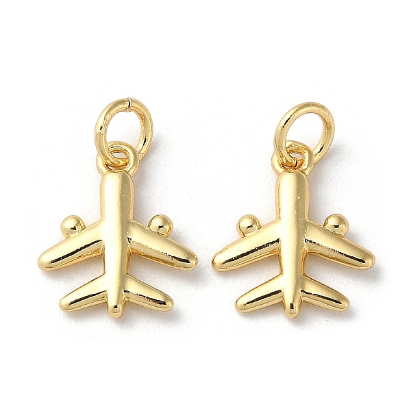 

PandaHall Brass Charm, with Jump Ring, Long-Lasting Plated, Lead Free & Cadmium Free, Airplane Charm, Real 18K Gold Plated, 14x11.5x2.5mm...