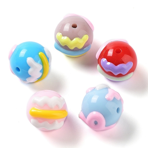 

PandaHall Opaque Resin Beads, Textured Round with Bowknot, Mixed Color, 15x16x16.5mm, Hole: 2mm Resin Round Multicolor