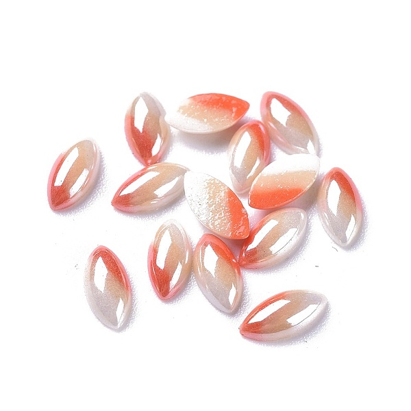 

PandaHall Opaque Glass Cabochons, Stripe Pattern, Tri-color Stripe, Horse Eye, Colorful, 8x4x2mm Glass Horse Eye
