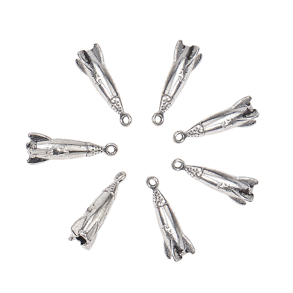 

PandaHall Tibetan Style Zinc Alloy Pendants, Rocket, Antique Silver, 25x9x9mm, Hole: 1.5mm Alloy Others