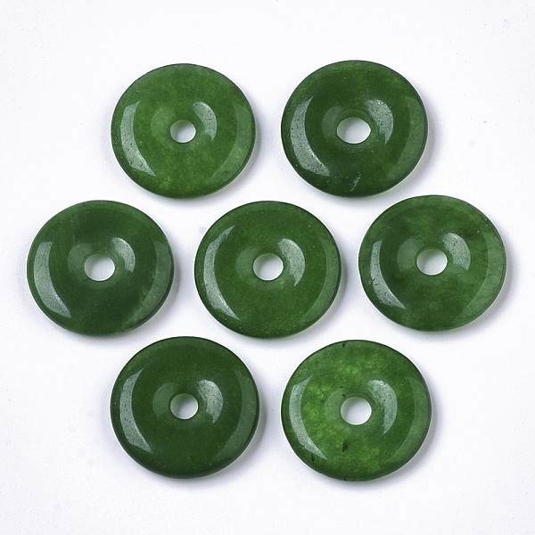 

PandaHall Natural Malaysia Jade Pendants, Donut/Pi Disc, Donut Width: 8mm, 20x4mm, Hole: 4mm Malaysia Jade Donut