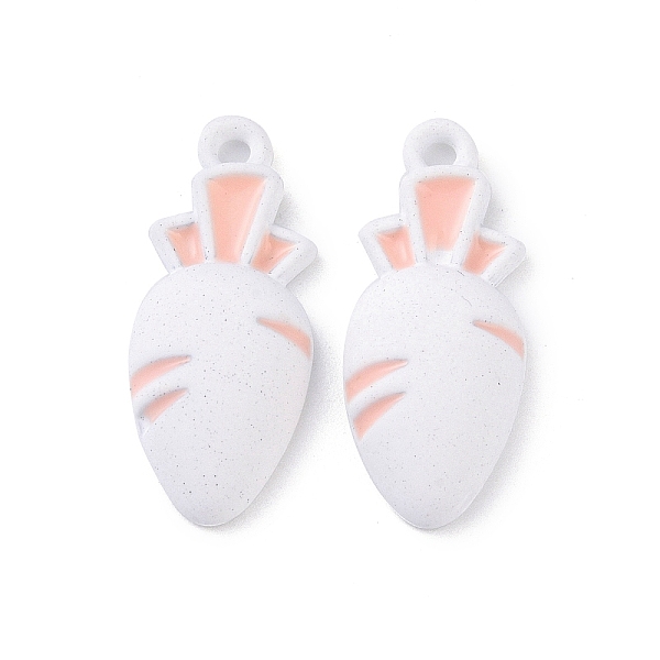 

PandaHall Spray Painted Alloy Pendants, Cadmium Free & Lead Free, Carrot Charm, White, 21.5x9x4mm, Hole: 1.6mm Alloy Carrot White