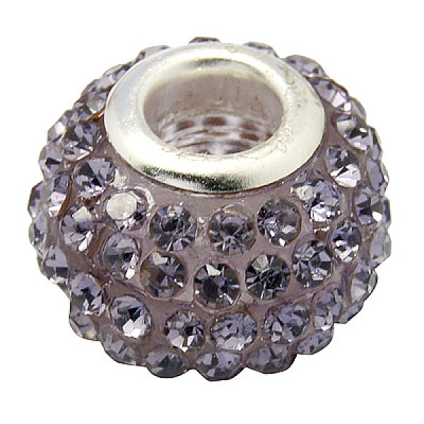 

PandaHall Resin Rhinestone Beads, with Silver Color Brass Double Cores, Grade A, Rondelle, Violet, 10x7mm, Hole: 2.5mm Resin+Rhinestone..., Purple