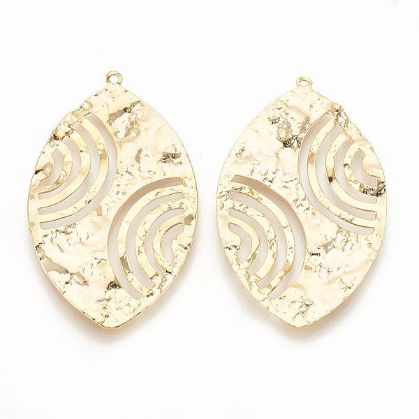 

PandaHall Brass Pendants, Horse Eye, Nickel Free, Real 18K Gold Plated, 49x28.5x1mm, Hole: 1mm Brass Horse Eye