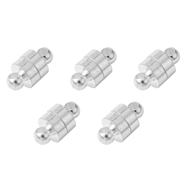 

PandaHall Brass Magnetic Clasps, Column, Silver, 12x6mm, Hole: 2mm Brass Column
