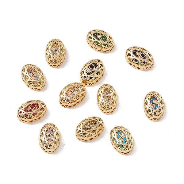 

PandaHall Eco-friendly Brass Micro Pave Cubic Zirconia Multi-strand Links, Rack Plating, Cadmium Free & Lead Free, Oval, Golden, Mixed Color..., Multicolor