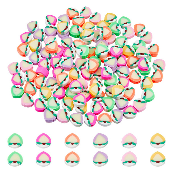 

PandaHall DICOSMETIC 300Pcs 6 Colors Handmade Polymer Clay Beads, Peach, Mixed Color, 9~9.5x9.5~10x4.5mm, Hole: 1.2~1.8mm, about 50pcs/color..., Multicolor
