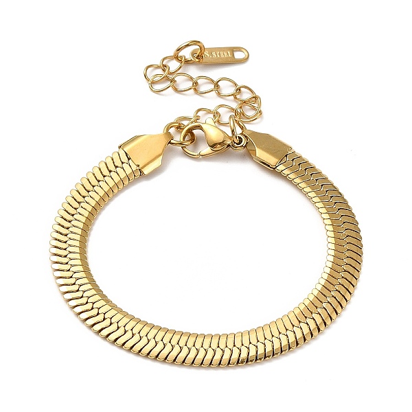

PandaHall Ion Plating(IP) 304 Stainless Steel Herringbone Chain Bracelet for Men Women, Real 18K Gold Plated, Wide: 6mm, 5-7/8 inch(15cm)...