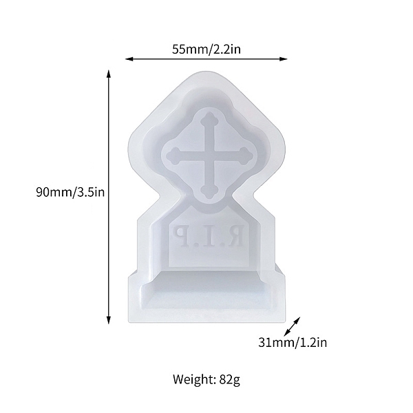 

PandaHall Tombstone DIY Food Grade Silicone Candle Molds, Aromatherapy Candle Moulds, Scented Candle Making Molds, White, 9x5.5cm Silicone...