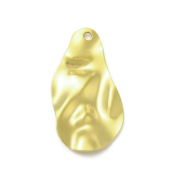 

PandaHall Textured 201 Stainless Steel Pendants, Golden, Others, 30x16x1.5mm, Hole: 1.6mm 201 Stainless Steel Others