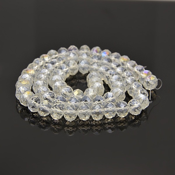 Galvanisieren Glas Rondell Perlen Stränge