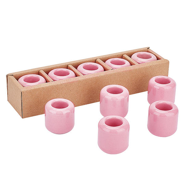 

PandaHall Porcelain Candle Holder, Candle Jar, Column, Pink, 3.2x3.2cm, Inner Diameter: 1.75cm, 5pcs/box Porcelain Pink