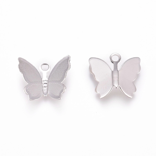

PandaHall Brass Charms, Long-Lasting Plated, Butterfly, Platinum, 11x13x3.5mm, Hole: 1.6mm Brass Butterfly