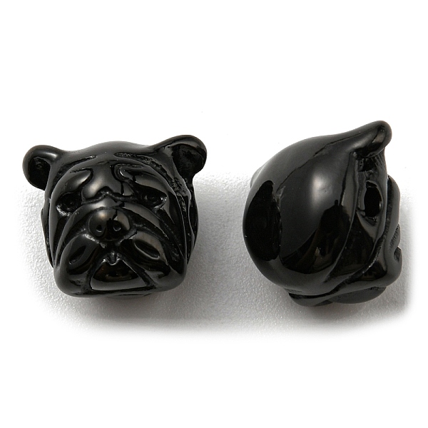 

PandaHall Ion Plating(IP) 304 Stainless Steel Puppy Beads, Pug, Electrophoresis Black, 12x13x10mm, Hole: 2mm 304 Stainless Steel Dog
