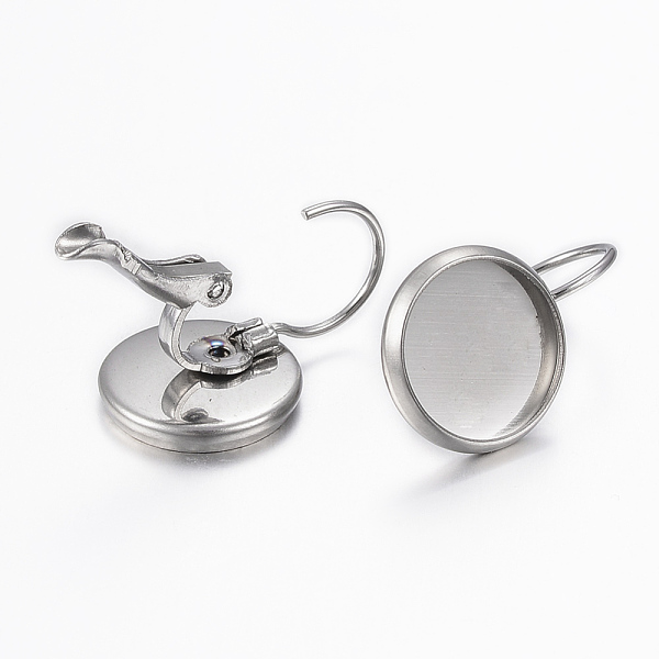 

PandaHall 304 Stainless Steel Leverback Earring Findings, Flat Round, Stainless Steel Color, 19x12mm, Pin: 0.8mm, Tray: 10mm 304 Stainless...