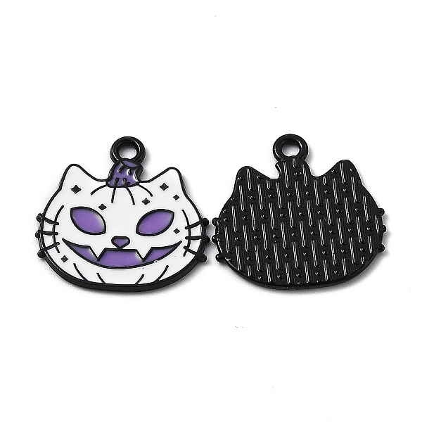 

PandaHall Alloy Enamel Pendants, for Halloween, Cat Pumpkin Shape, White, 20.5x20x1.2mm, Hole: 1.8mm Alloy+Enamel Cat Shape White