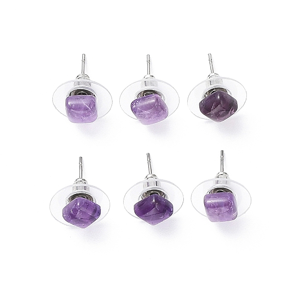 Natürliche Amethyst-Ohrstecker Für Frauen