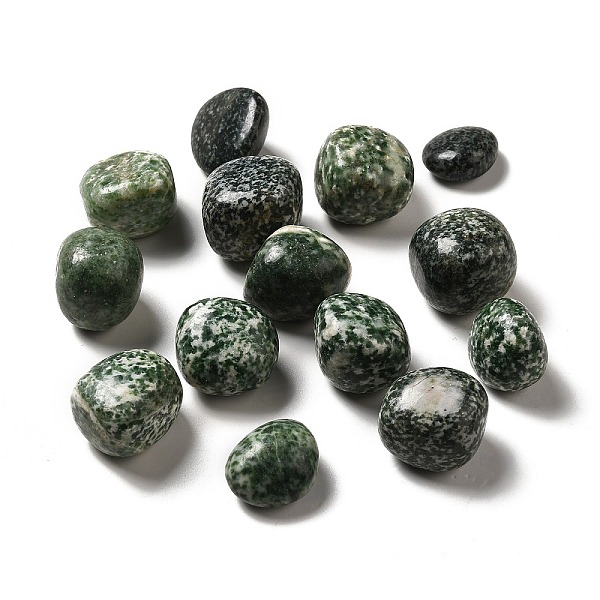 Natural Green Spot Jasper Beads