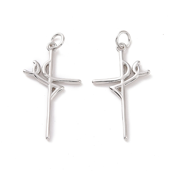 

PandaHall Rack Plating Brass Pendants, with Jump Ring, Cadmium Free & Lead Free, Long-Lasting Plated, Faith Cross, Platinum, 27x17x1.5mm...