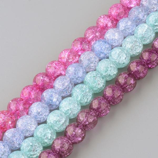 

PandaHall Synthetic Crackle Quartz Beads Strands, Round, Dyed, Mixed Color, 10mm, Hole: 1mm, about 40pcs/strand, 15.7 inch Crackle Quartz..., Multicolor