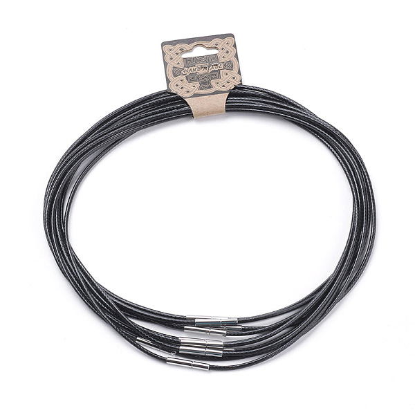 

PandaHall Waxed Cotton Cord Necklace Making, with 304 Stainless Steel Clasps, Stainless Steel Color, Black, 15.7 inch(40cm) Waxed Cotton...