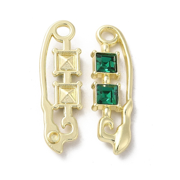 

PandaHall Alloy Pendant, with Glass, Light Gold, Lead Free & Cadmium Free, Safety Pin Charm, Green, 35x10.5x4mm, Hole: 3mm Alloy+Glass...