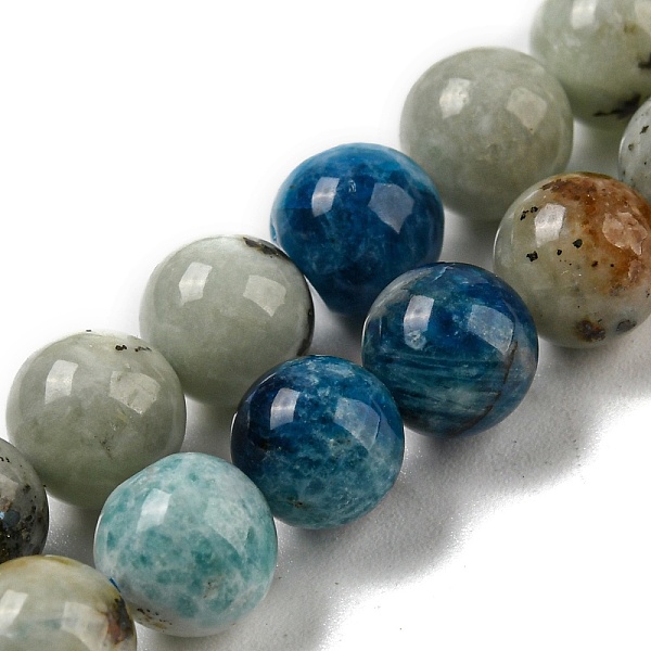 

PandaHall Natural Blue Azurite in Calcite Beads Strands, UV Reactive Fluorescent Gemstone Round Beads, 6mm, Hole: 0.7mm, about 62pcs/strand...