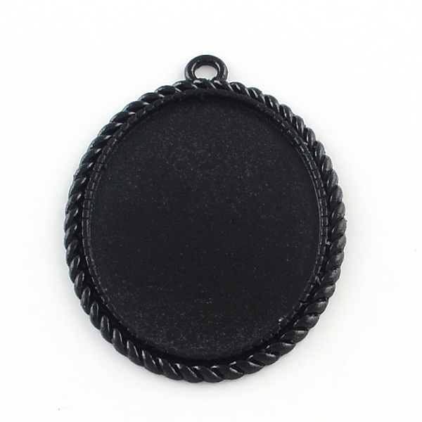 

PandaHall Electrophoresis Alloy Oval Big Pendant Cabochon Settings, Cadmium Free & Nickel Free & Lead Free, Black, Tray: 40x30mm, 51x37x2mm...