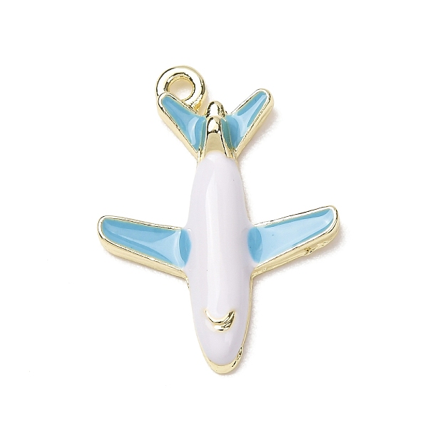 Alloy with Sky Blue Enamel Pendants