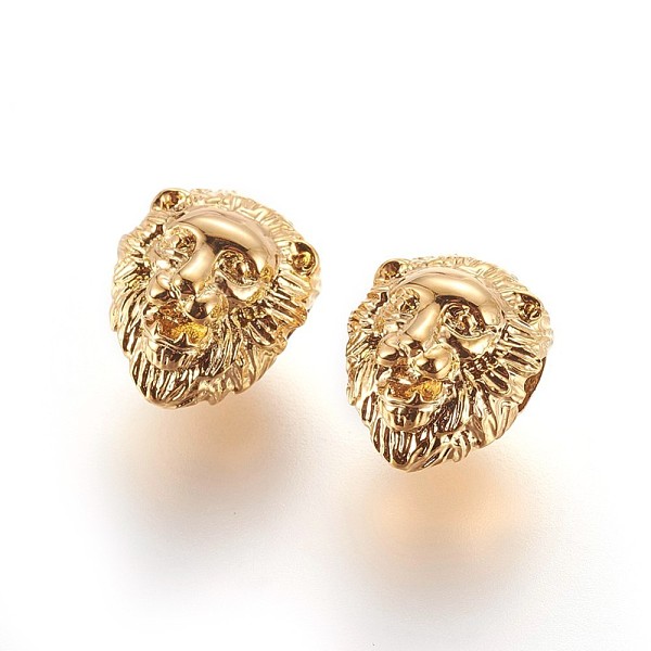 

PandaHall 304 Stainless Steel Beads, Lion Head, Golden, 13x11.5x10.5mm, Hole: 3mm 304 Stainless Steel Lion