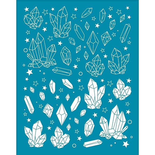 

PandaHall Silk Screen Printing Stencil, for Painting on Wood, DIY Decoration T-Shirt Fabric, Quartz Cluster Pattern, 100x127mm Nylon Others..., Cyan