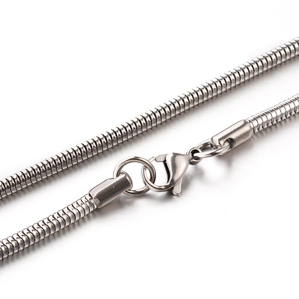 

PandaHall 304 Stainless Steel Snake Chain Necklaces, Stainless Steel Color, 17.7 inch(45cm), 3.2mm 304 Stainless Steel