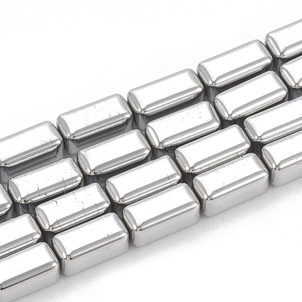 

PandaHall Electroplate Non-magnetic Synthetic Hematite Beads Strands, Cuboid, Platinum Plated, 8x4x4mm, Hole: 1mm, about 50pcs/strand, 16.14...