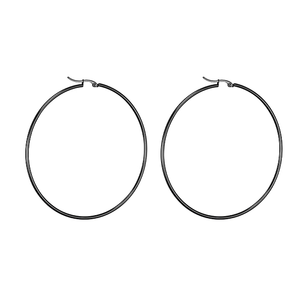 

PandaHall 304 Stainless Steel Big Hoop Earrings, Hypoallergenic Earrings, Ring Shape, Gunmetal, 12 Gauge, 59~61x2mm, Pin: 0.7~1.3x0.68mm 304...