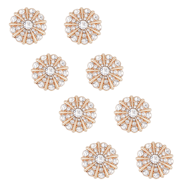 

PandaHall SUPERFINDINGS 8Pcs Flower Rhinestone Shank Buttons 22.5mm Sew on Light Gold Buttons Crystal Embellishments with 1-Hole for Coats...
