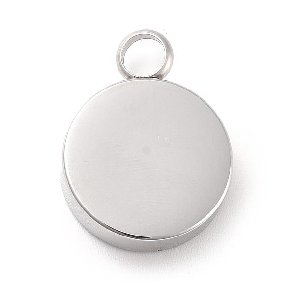

PandaHall 304 Stainless Steel Urn/Perfume Pendants, Flat Round, Stainless Steel Color, 26x20x5.5mm, Hole: 5mm 304 Stainless Steel Flat Round