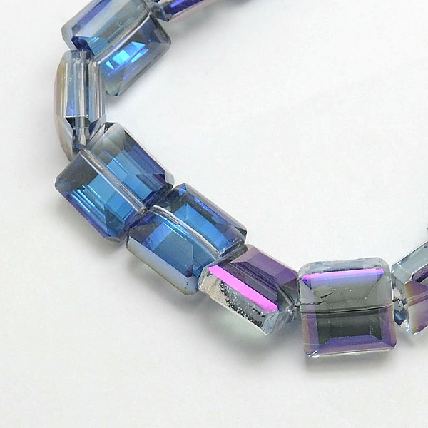 

PandaHall Electroplate Crystal Glass Square Beads Strands, Faceted, Rainbow Color Plated, DarkSlate Blue, 13x13x8mm, Hole: 1mm, about...